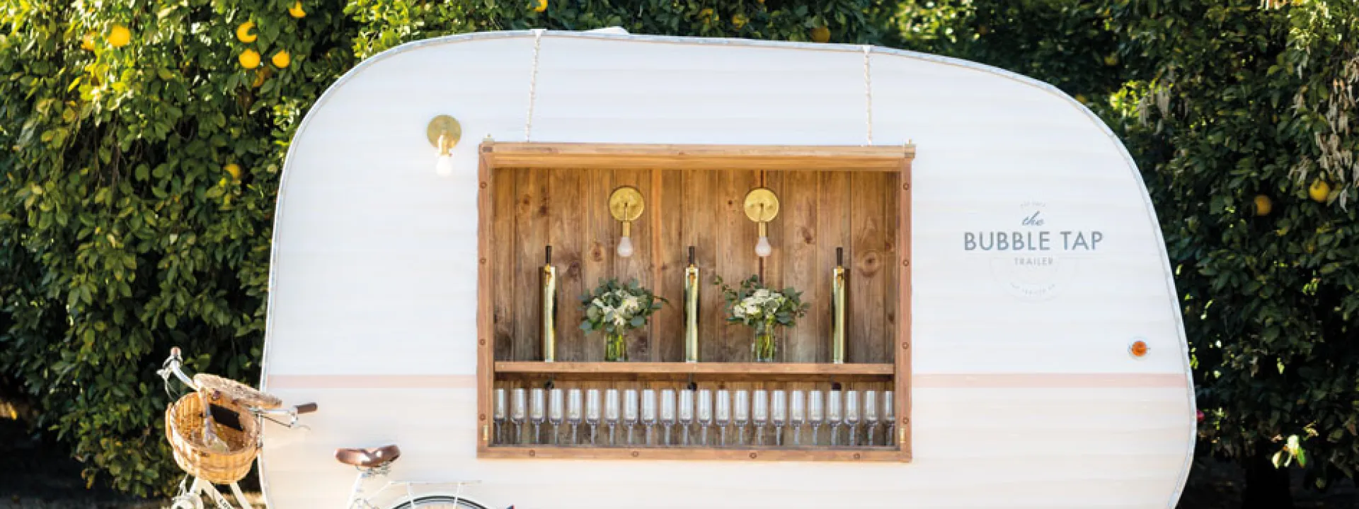Mobile bar trailer at event