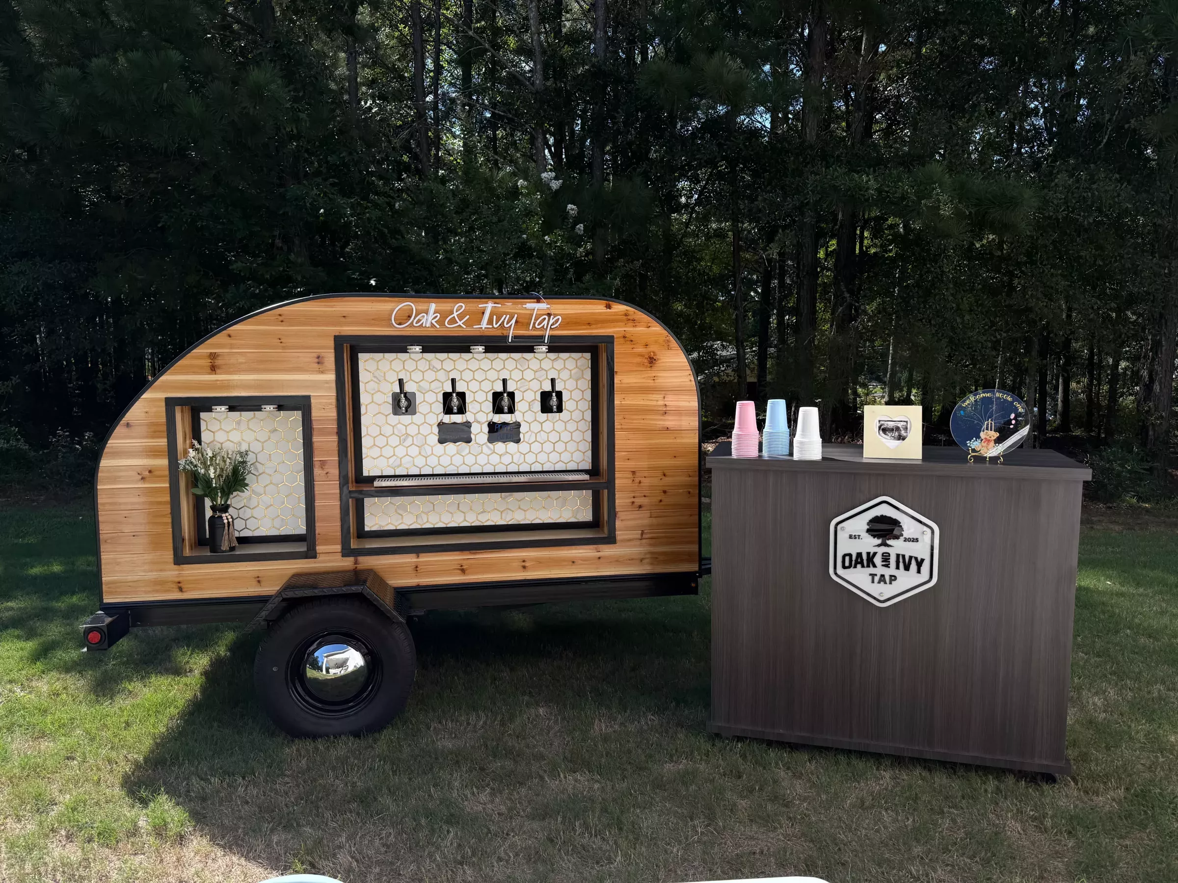 Oak & Ivy mobile tap trailer setup