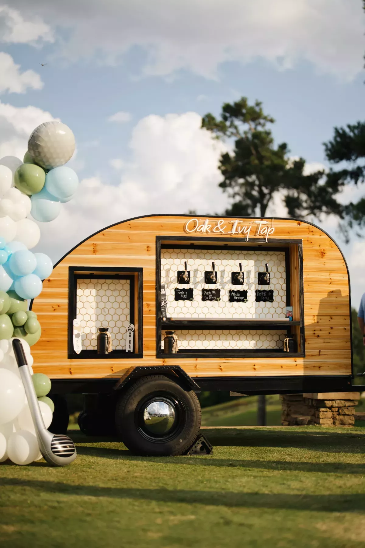 Vintage mobile bar trailer