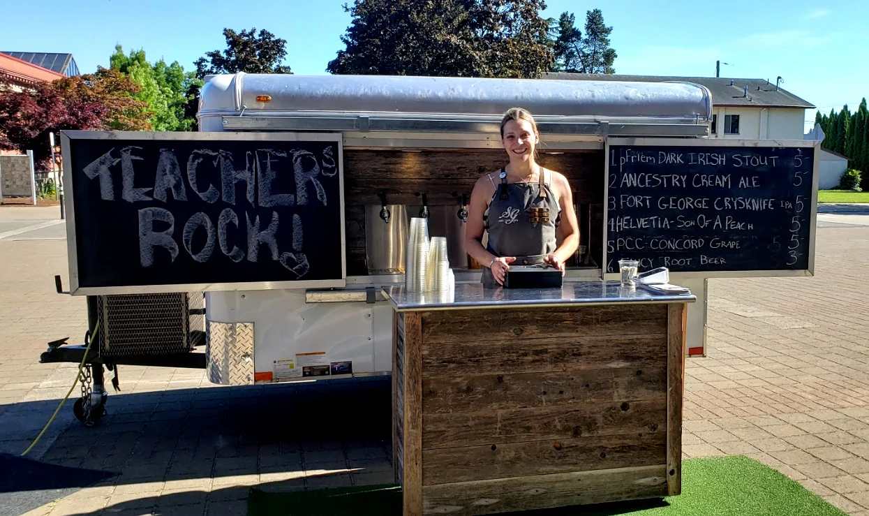 Bar trailer in action at outdoor event
